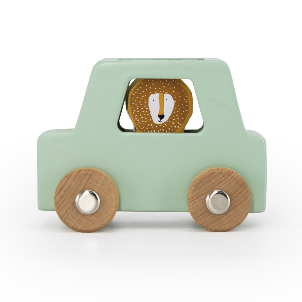 Wooden animal car set